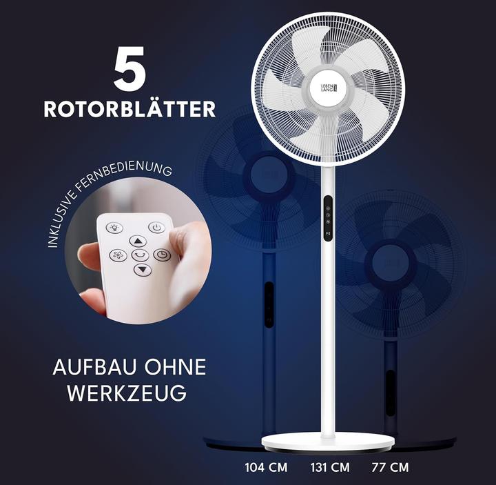 Produktbild Lebenlang Standventilator mit Fernbedienung & Timer (60 dB)