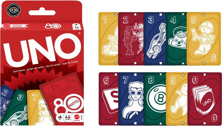 Produktbild UNO Mattel 80th Anniversairy Ruby Red (Deutsch, 2 - 10 Spieler)