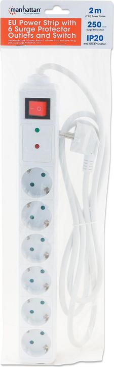 Actual product image Manhattan Power strip (6x, CEE 7/4, 2 m)