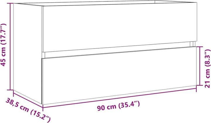 Produktbild VidaXL Waschbeckenunterschrank 90 x 38,5 x 45cm
