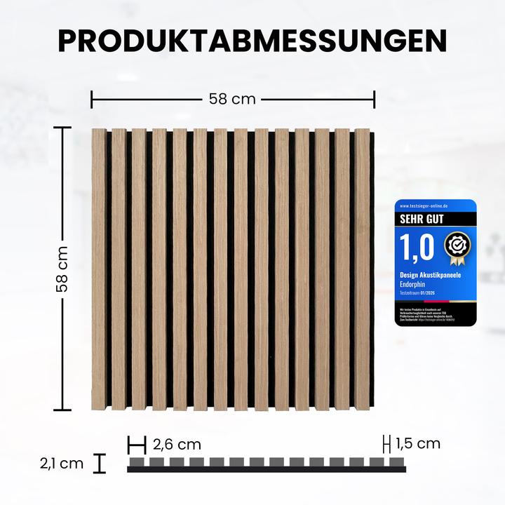 Produktbild Endorphin 1 Stück Akustikpaneel Muster quadratisch Holzfunier Wallnuss schwarz (58 x 58 cm)