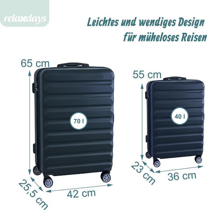 Image du produit Relaxdays Ensemble 2 valises (40 l)
