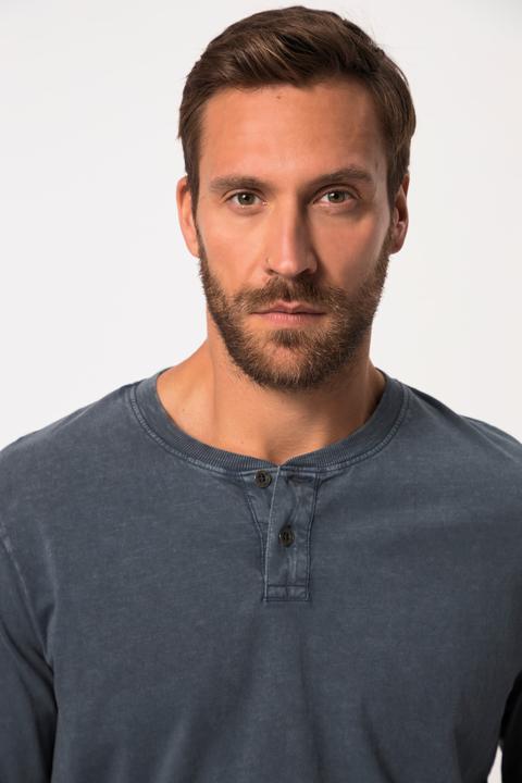 Produktbild JP1880 JP 1880 Langarm-Henley, Rundhals mit Knopfleiste (8XL)