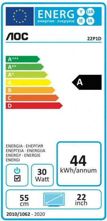 Energy Label AOC 22p1d (1920 x 1080 pixels, 22")