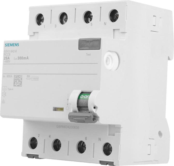 Produktbild Siemens RCCB Type A 25A 3+N-pole 300mA 400V 4mW