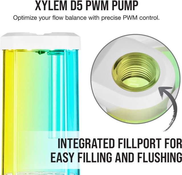 Produktbild Corsair Hydro X Series XD5 RGB D5 Pump reservoir White