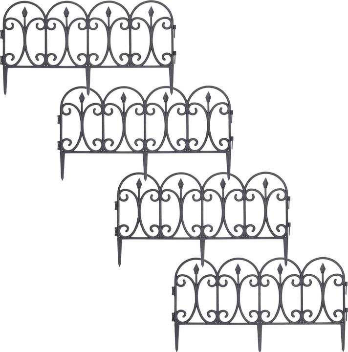 Produktbild ProGarden 16er-Set Beetzaun, schwarz, je 60 x 30 cm
