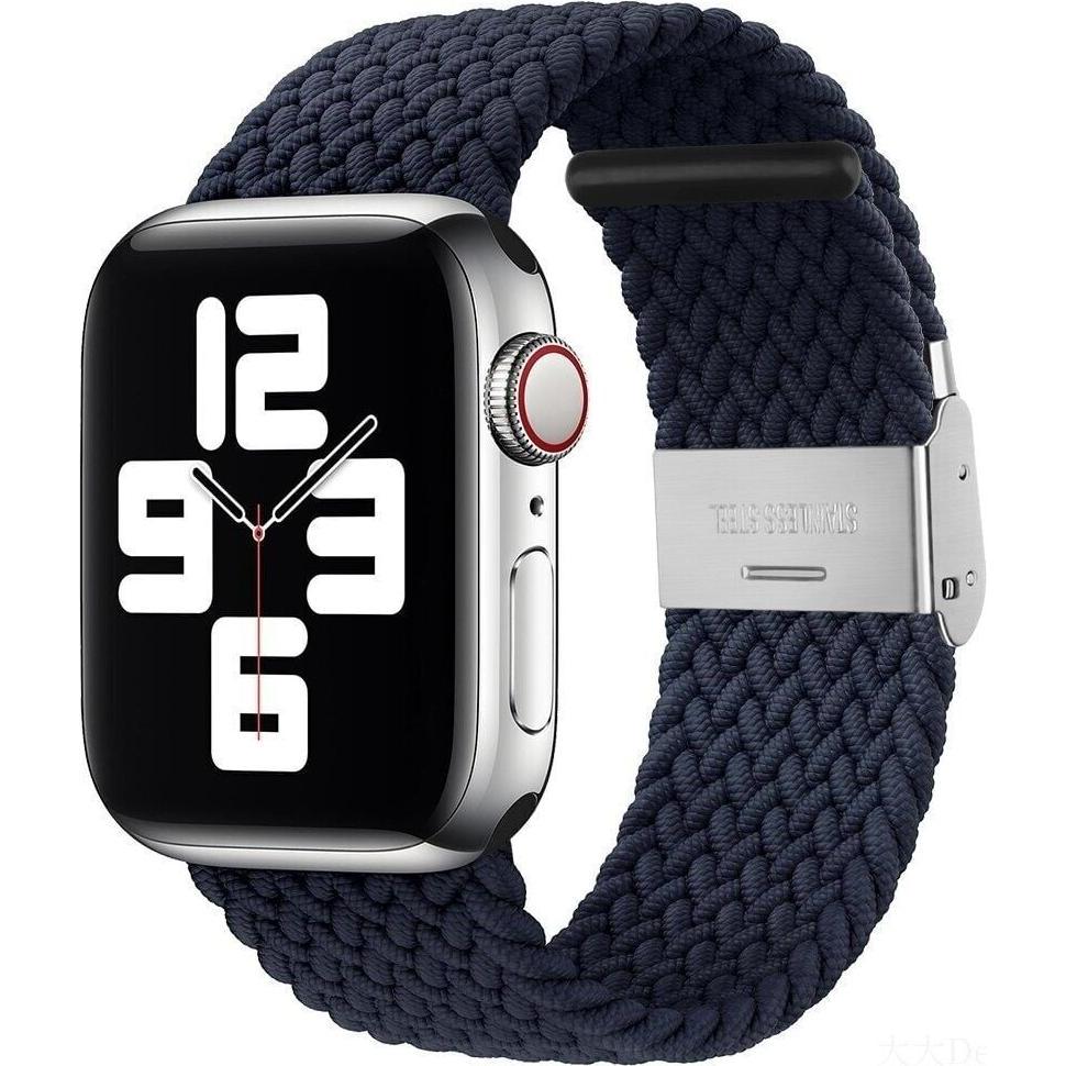 Strap-it geflochtenes Armband (Nylon, Apple Watch), Uhrenarmband, Grau