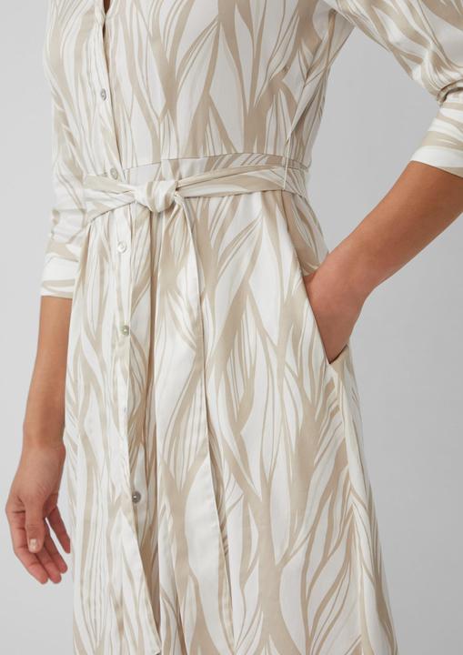 Produktbild S.Oliver Kleid Hemdblusenkleid aus Popeline in Midilänge mit All-over-Print (48)