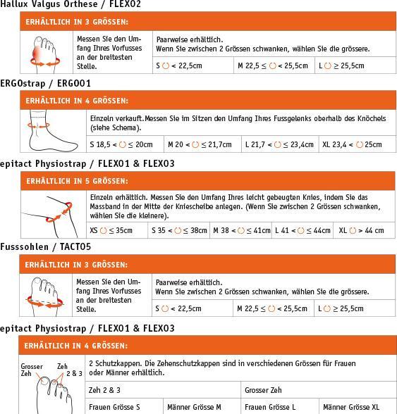 Nährwerte und Zutaten Epitact Sport ERGOstrap Fussgelenkbandage XL 23.4-25cm (XL)