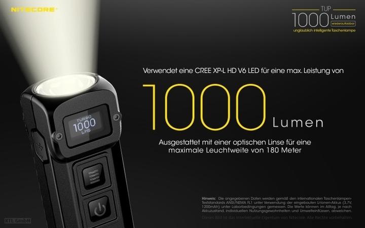 Actual product image Nitecore TUP - black (7.03 cm, 1000 lm)