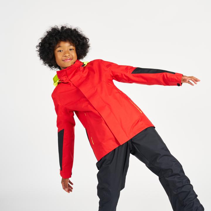 Produktbild Tribord Regenjacke Segeljacke Kinder wasserdicht winddicht - Sailing 300 rot/gelb (122)