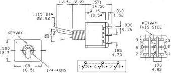 Produktbild Velleman Vertical Toggle Switch 3Pdt On-On