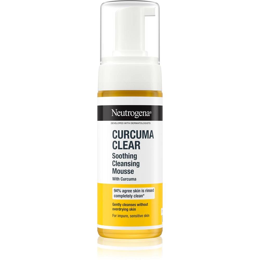 Neutrogena, Pulizia viso, Curcuma Clear Mousse detergente lenitiva (Mousse detergente, 150 ml)