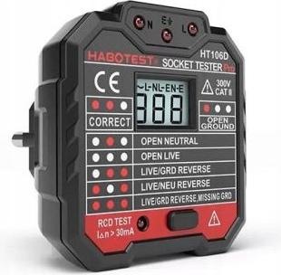 Actual product image Habotest HT106D Socket tester (CAT II 300V)