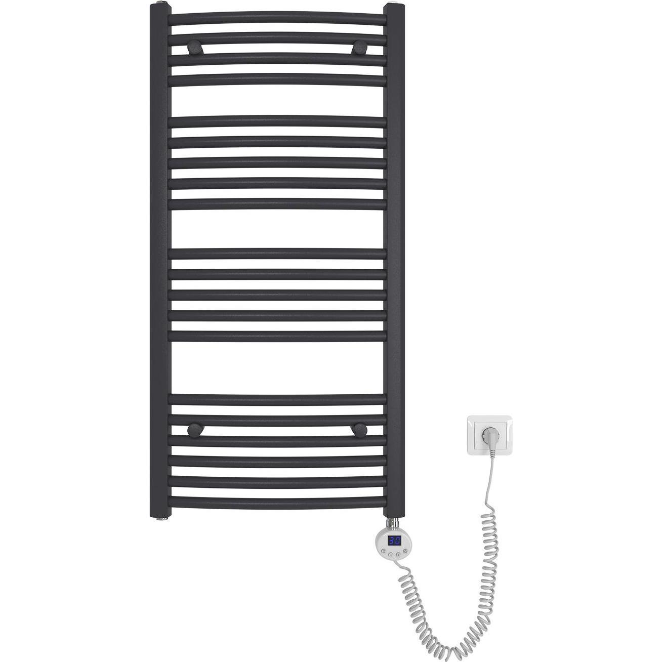 Emke Elektrischer Badheizkörper, Badheizung Elektrisch, Anthrazit 120x50cm 500W, Heizkörper, Grau