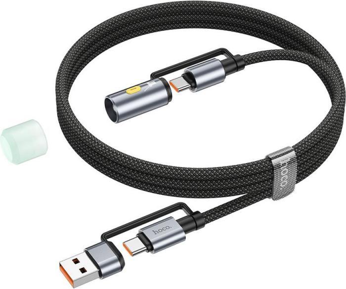 Produktbild Hoco Cable cable All-in-one USB A / Type C to Type C / LED Light 3A 60W U138 1,2 m black (1.20 m, USB 3.2 Gen 1, 60 W)