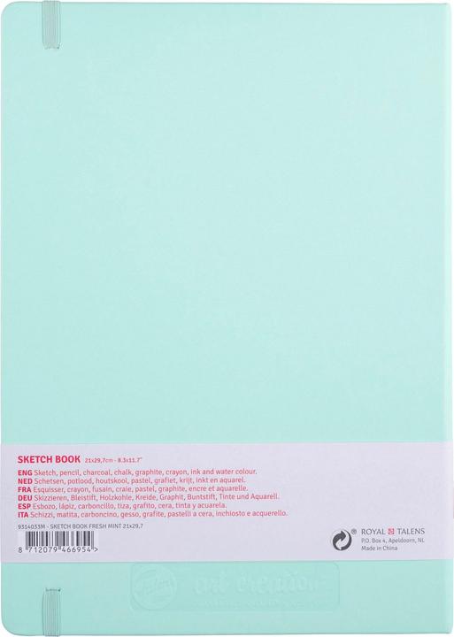 Talens Sketchbook Fresh Mint | 21 x 29.7 cm, 140 g, 80 sheets (21 x 29.7 cm, Blanko, Harter Einband)