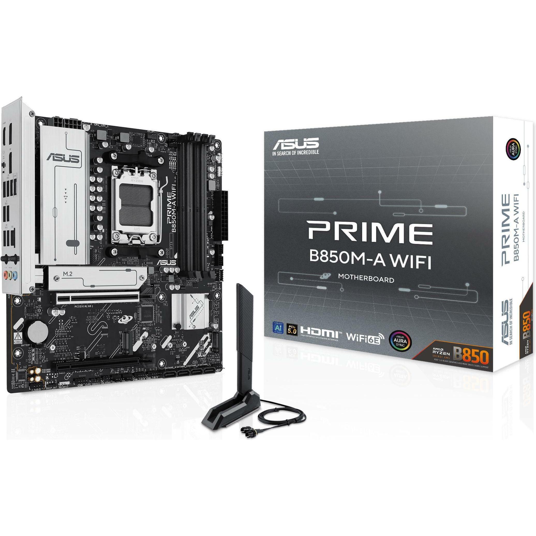 ASUS PRIME B850M-A WIFI (AM5, AMD B850, Micro ATX (mATX)), Mainboard