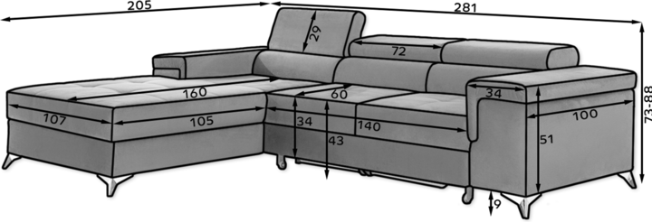 Produktbild ELTAP Ricardo (Ecksofa, 4-Sitzer, Bettsofa)