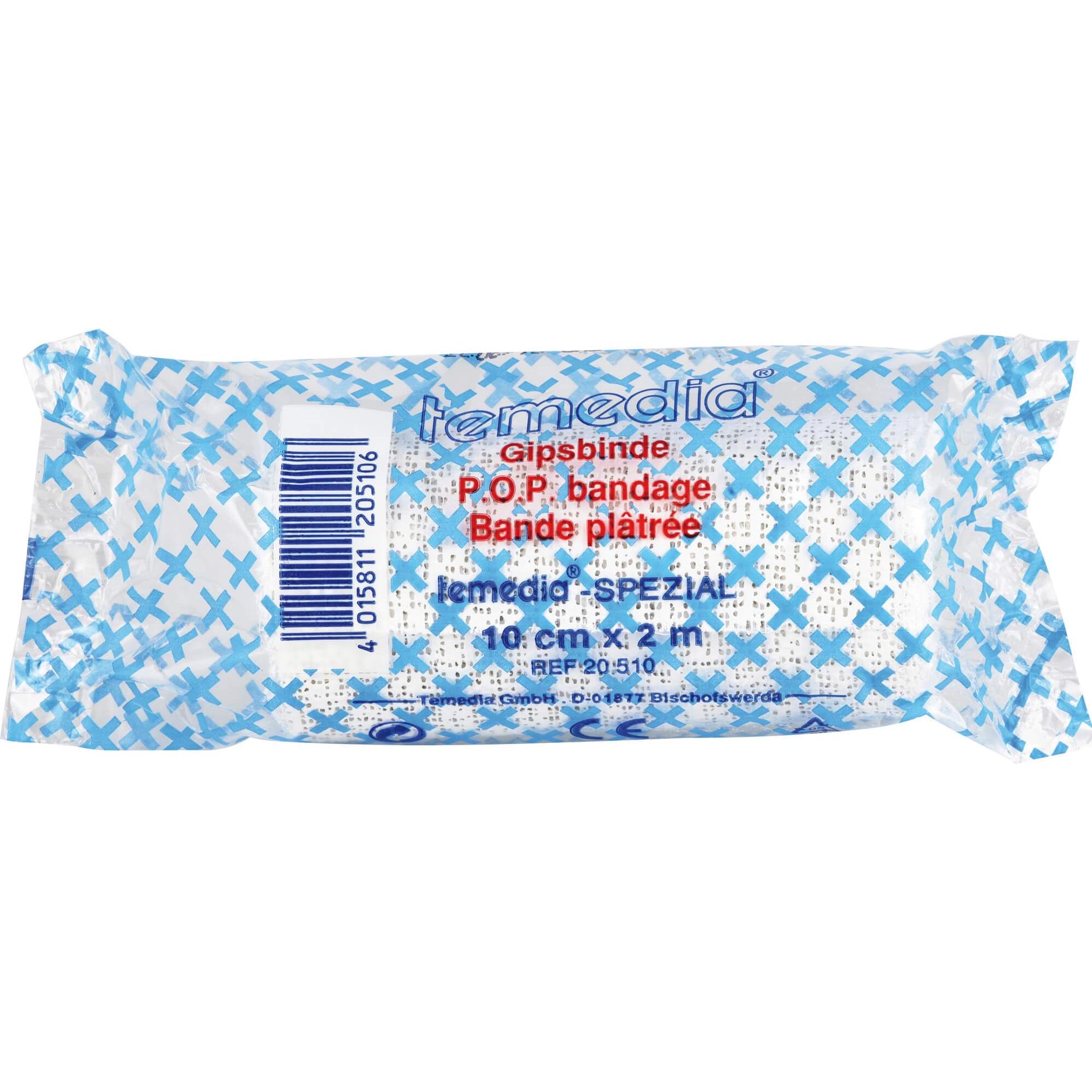 Temedia, Verbandsmaterial, Gipsbinde spezial 10 cm x 2 m, 1 St. Packung