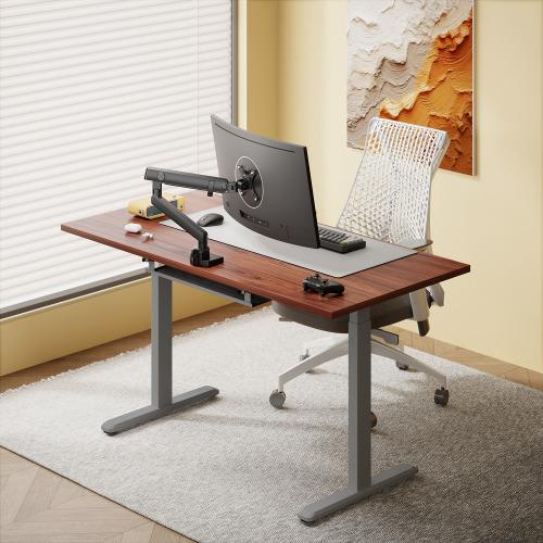 Up Up, Gambe + base del tavolo, Adjustable Height Table Bjorn Gray, Table top M Dark Walnut