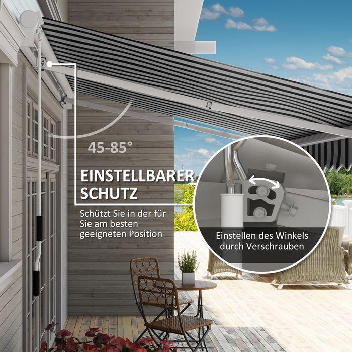 Immagine prodotto Swisshandel24 Tenda da sole per balcone, 3,95x2,45x3,50 m, resistente ai raggi UV, per tutte le superfici, con (2.45 m)