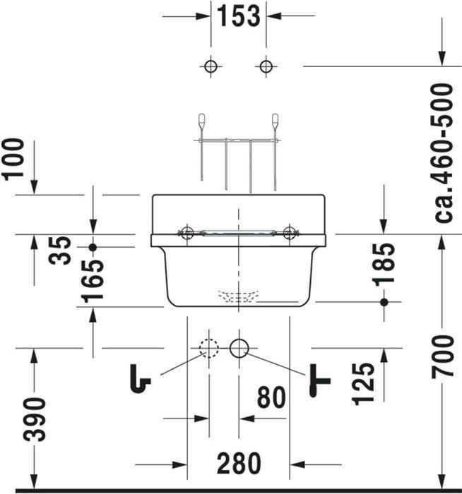 Produktbild Duravit Ausgussbecken STARCK 3 o ÜL HLB 480x425mm ohne Hahnloch weiss WG (425 mm, 480 mm)