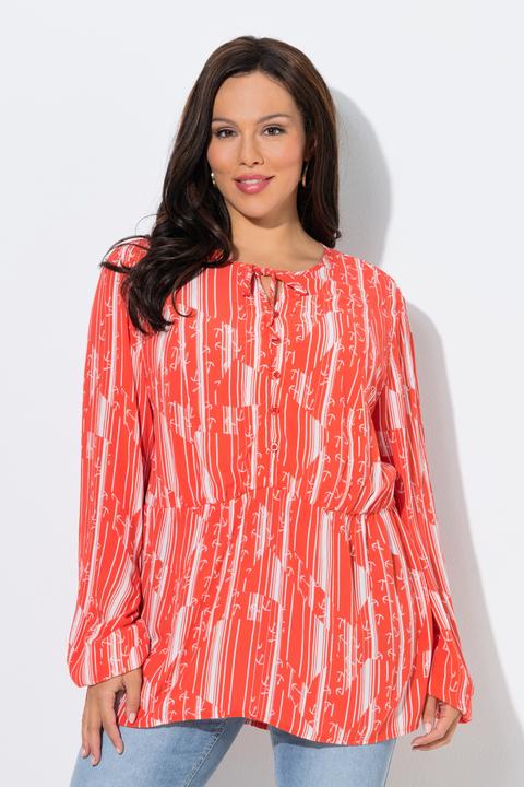 Actual product image Ulla Popken Geometric Anchor Print Blouse (42)