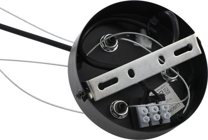 Actual product image Lucande Naelen Round pendant light Black/Smoke (G9)