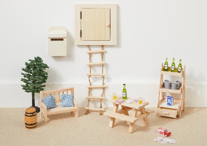 Actual product image Creativ Company Wooden articles gnome roof hatch and rope ladder