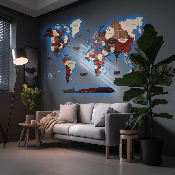 Actual product image Green Split World map (225 x 135 cm)