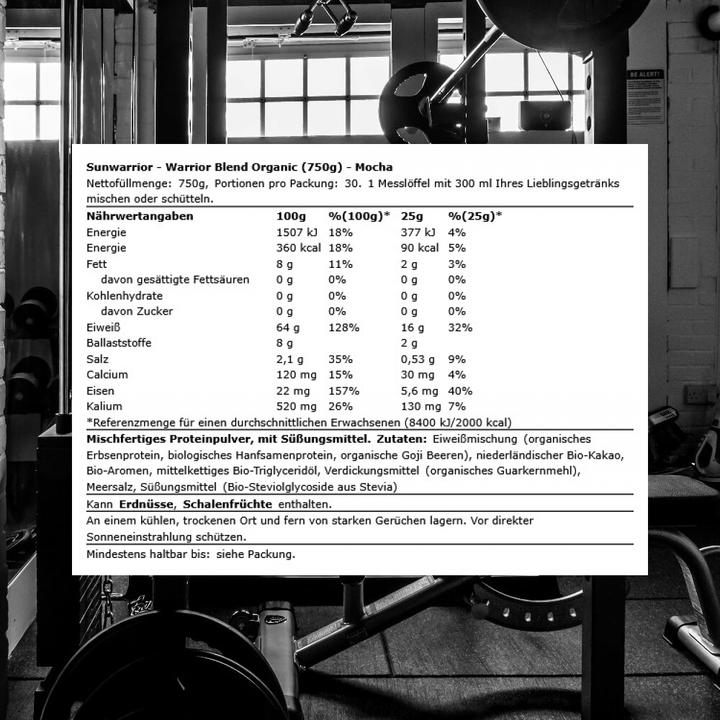 Image du produit Sunwarrior Mélange de protéines Warrior Bio (750 g, 1 x, Café moka)