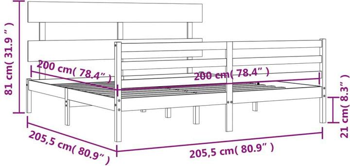 Produktbild vidaXL Bettrahmen (200 x 200 cm)