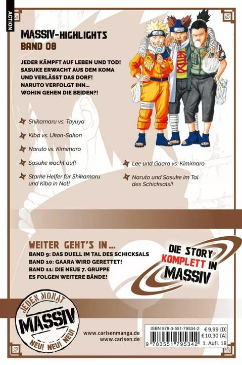 Produktbild NARUTO Massiv 8 (Deutsch, Masashi Kishimoto, 2018)