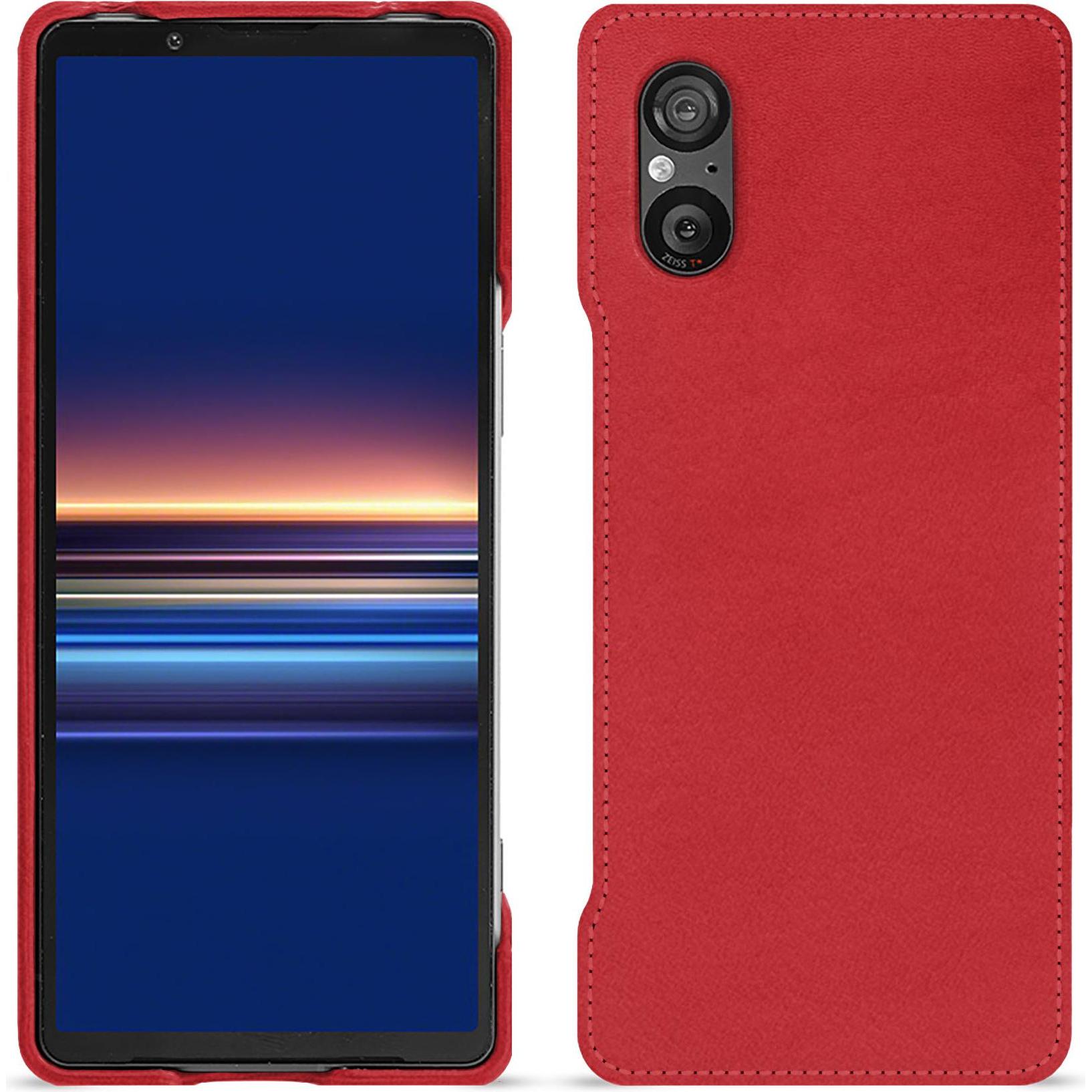 Noreve Lederschutzhülle (Sony Xperia 5 V), Smartphone Hülle, Rot
