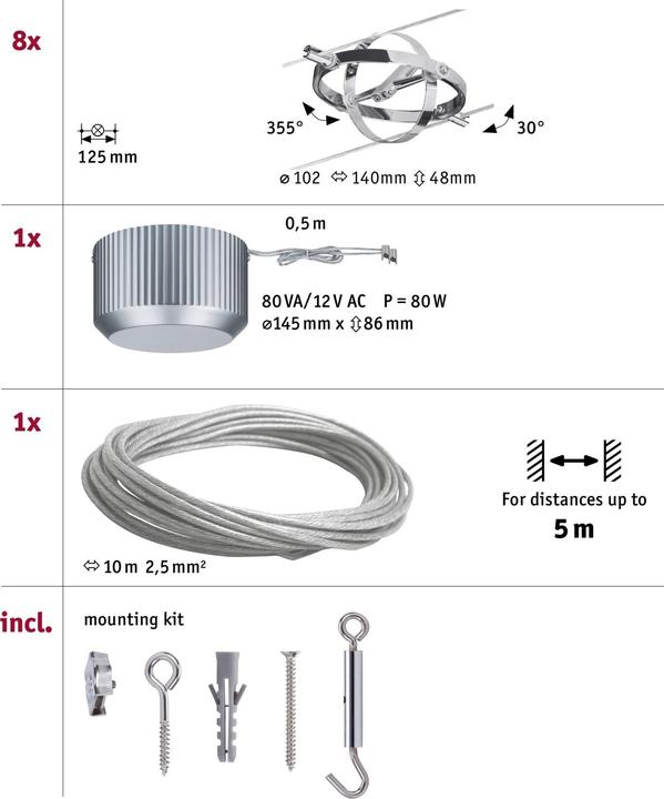 Image du produit Paulmann Système de fil Cardan
