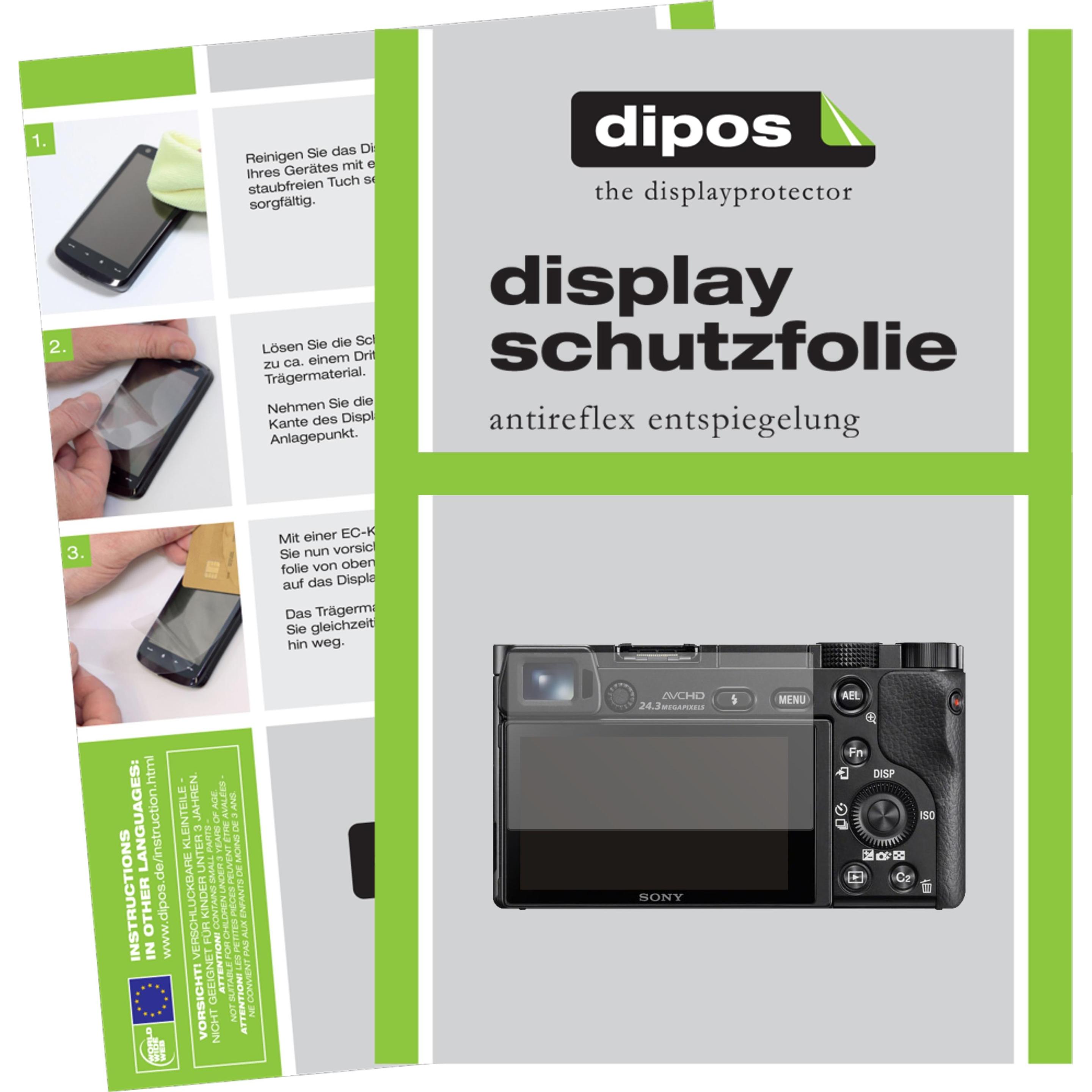 Dipos Displayschutzfolie Antireflex (Displayschutz, Sony Alpha 6100), Kameraschutz, Transparent