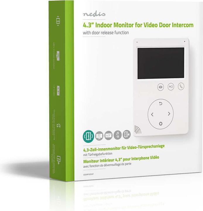 Actual product image Nedis Security camera for door - 4.3" - unlock function - colour monitor - white (Funk)