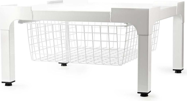 Produktbild Nedis Ständer für Waschmaschine und Trockner | Drahtkorb | 200 kg | Weiss