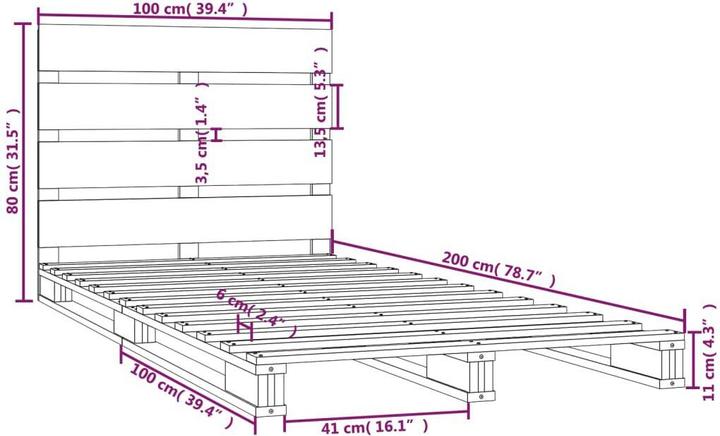 Image du produit vidaXL Bettrahmen (100 x 200 cm)