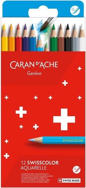 Actual product image Caran d'Ache Coloured pencils Swisscolor Aquarelle,12pcs cardboard box (12x)