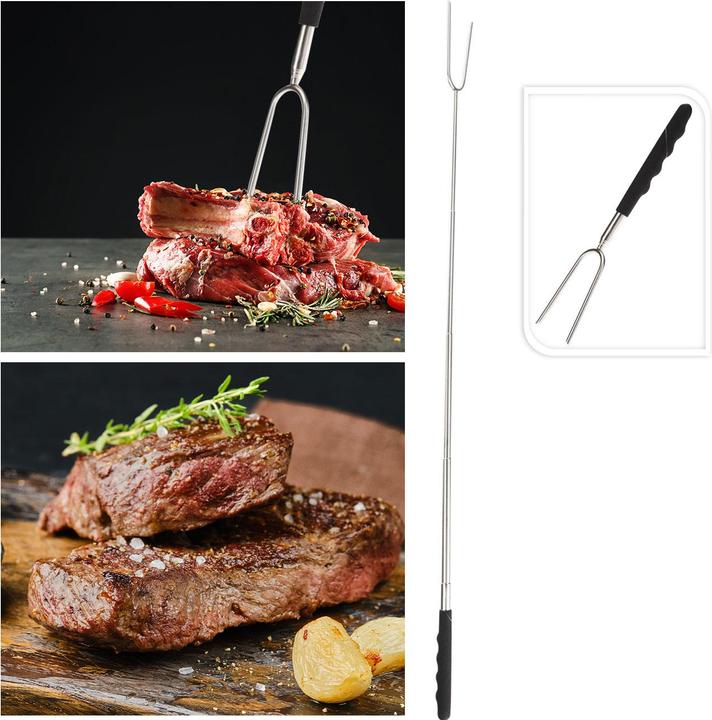 Actual product image BBQ Collection Barbecue fork with telescopic handle