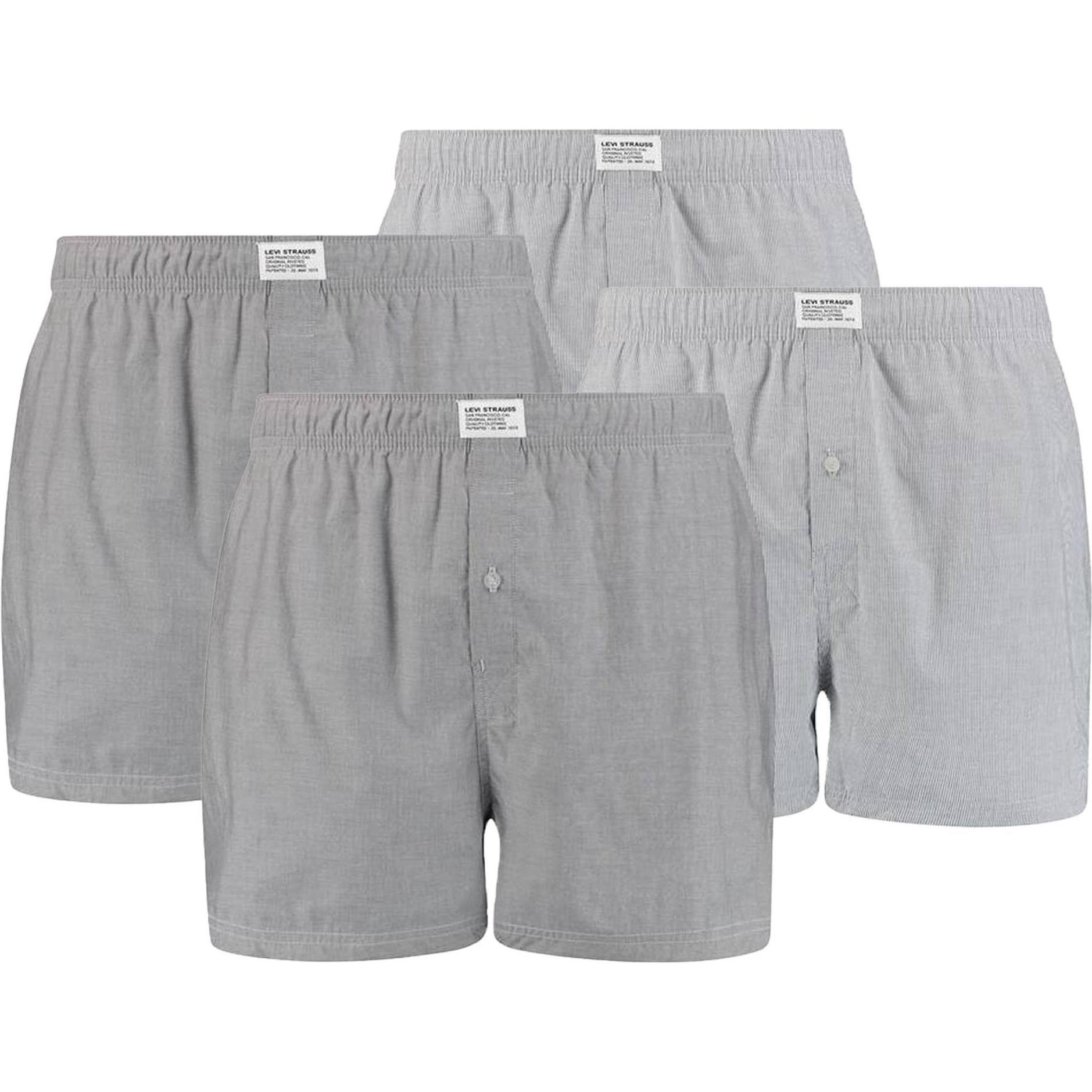 Levis, Herren, Unterhosen, Web-Boxershorts Casual Bequem sitzend, Grau, (XL, 4er Pack)