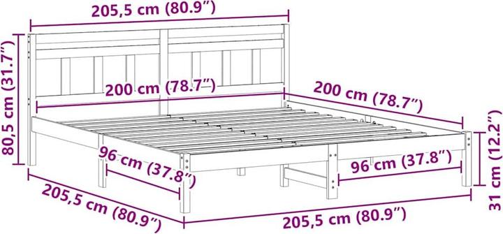 Image du produit vidaXL Plattformbett (200 x 200 cm)