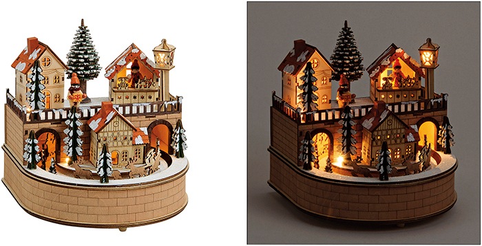Produktbild G. Wurm Spieluhr mit LED Beleuchtung aus Holz (B/H/T) 19x2