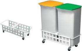 Actual product image Durable DURABIN SQUARE TROLLEY DUO 40 trolley, white (40 l)