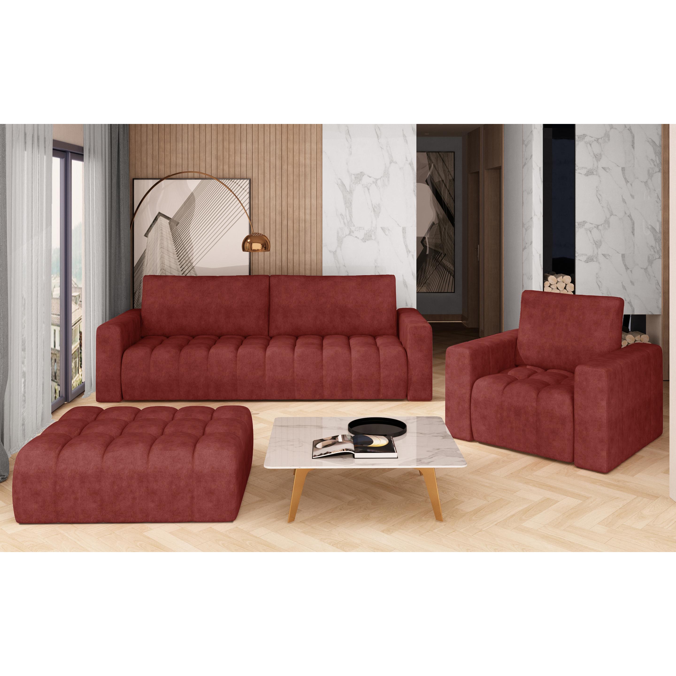 ELTAP, Sofa, Lazaro 3+1+Pouf (Polstergruppe, Bettsofa)
