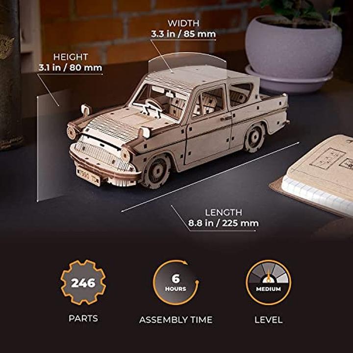 Actual product image Ugears Flying Ford Anglia