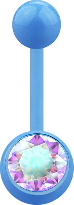 Immagine prodotto Star Piercing Banana azzurra con sfera e cristallo multicolore (Materiale sintetico, senza ottone)
